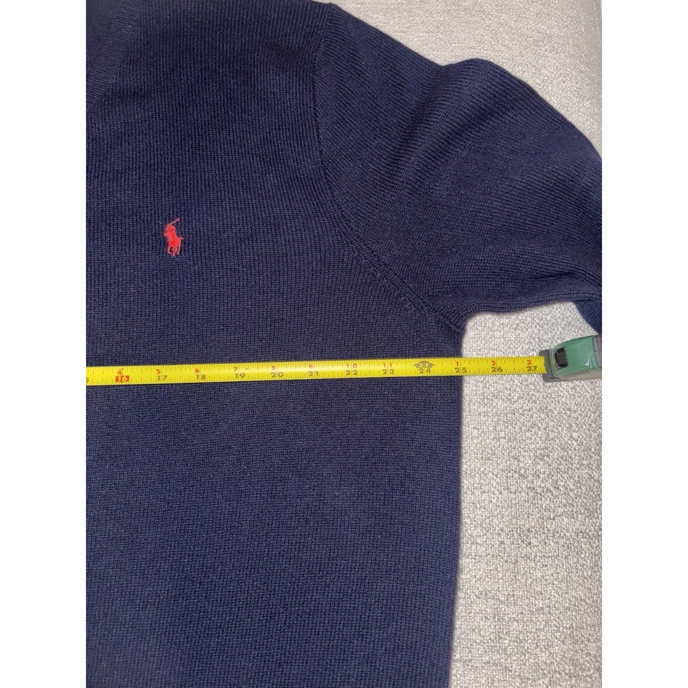 Polo Ralph Lauren Men's Sweater 100% Lambs Wool Navy V-Neck XXL Long Sleeve NWT - Picture 9 of 16
